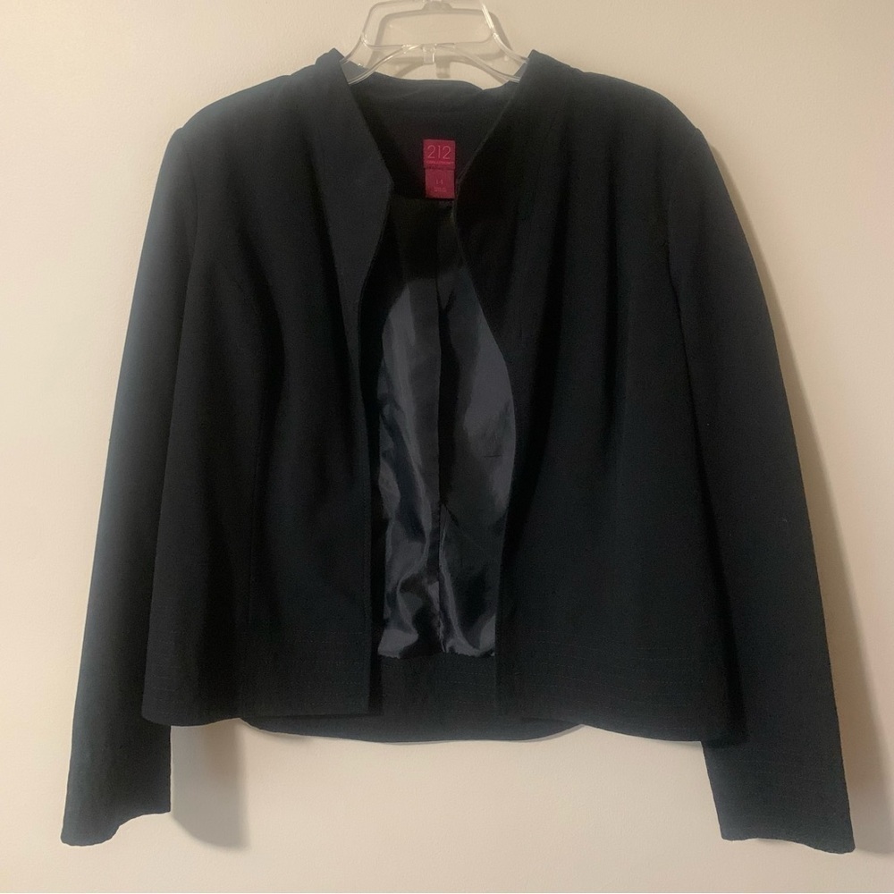 212 Collection black open blazer size 14 women EUC